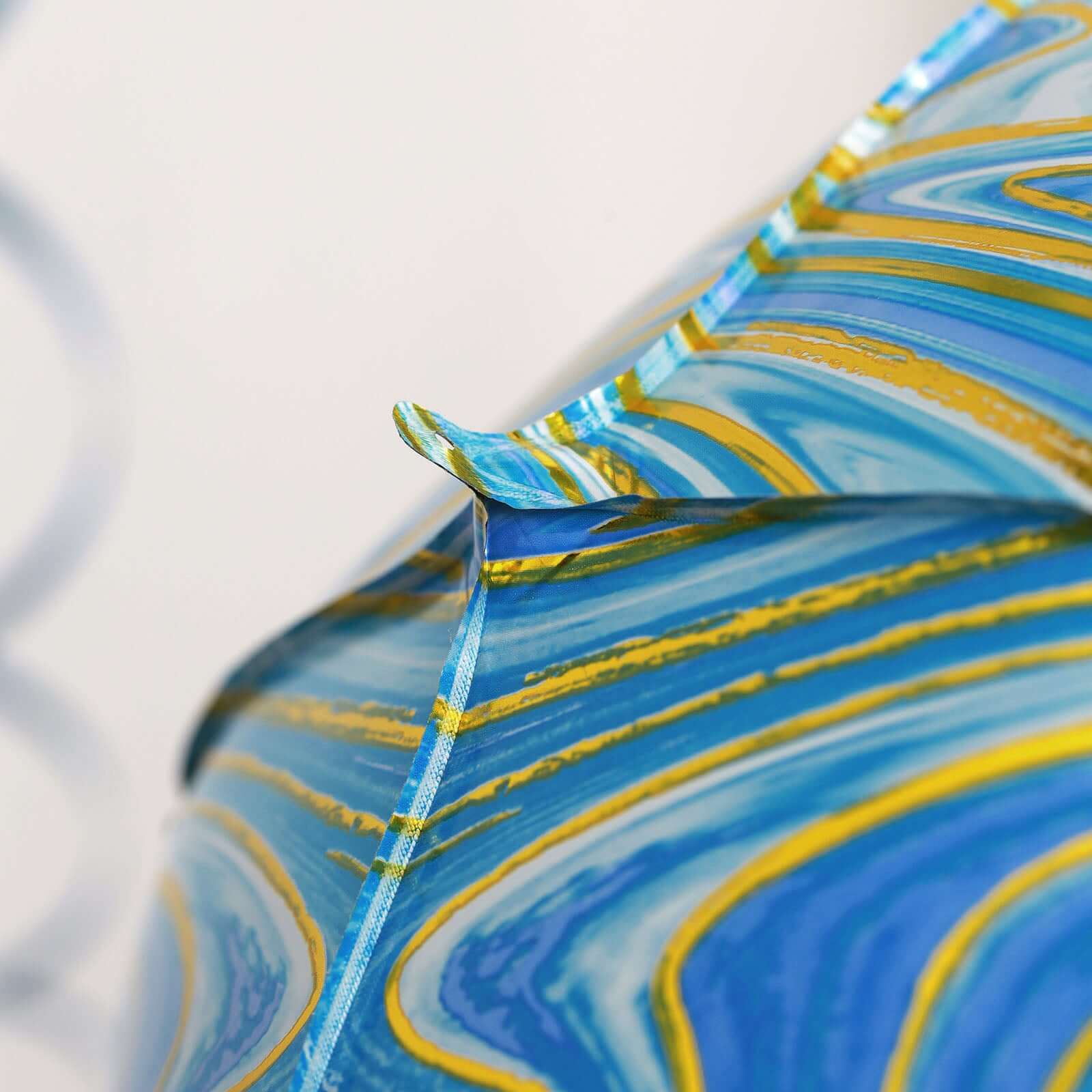 3 Pack 13" 4D Blue Gold Marble Sphere Foil Helium or Air Balloons - Linen Luxes