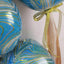3 Pack 13" 4D Blue Gold Marble Sphere Foil Helium or Air Balloons - Linen Luxes