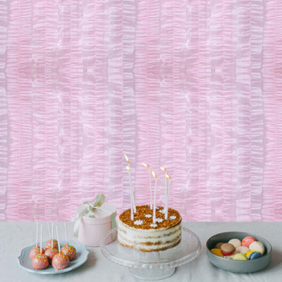 3 Pack 28ft Blush Ruffled Paper Streamer Rolls, Crepe Tissue Party Decorations - Linen Luxes