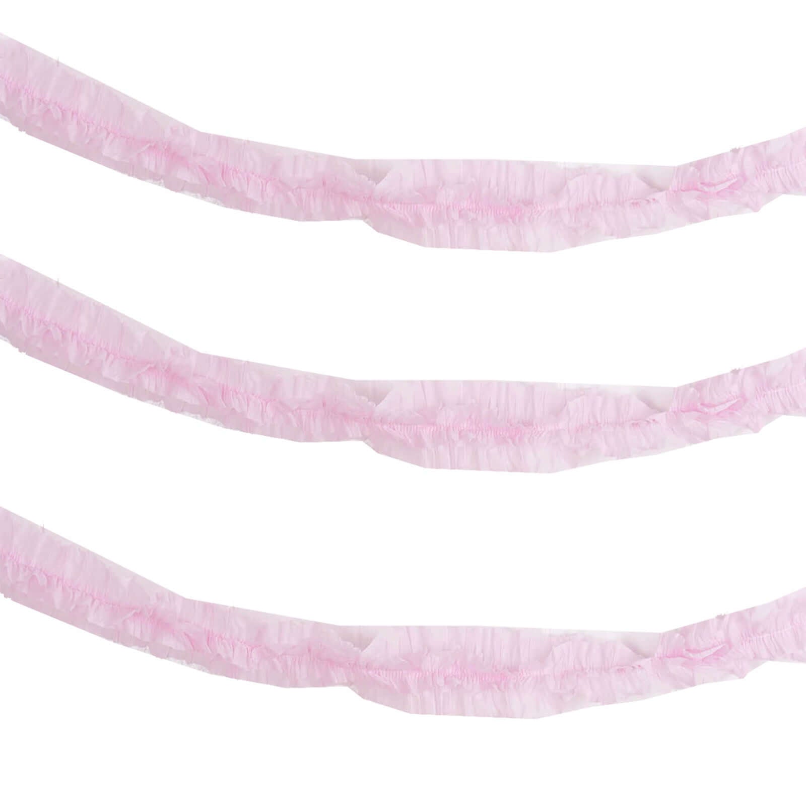 3 Pack 28ft Blush Ruffled Paper Streamer Rolls, Crepe Tissue Party Decorations - Linen Luxes