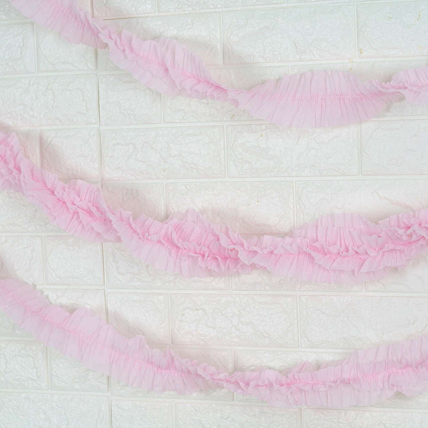 3 Pack 28ft Blush Ruffled Paper Streamer Rolls, Crepe Tissue Party Decorations - Linen Luxes