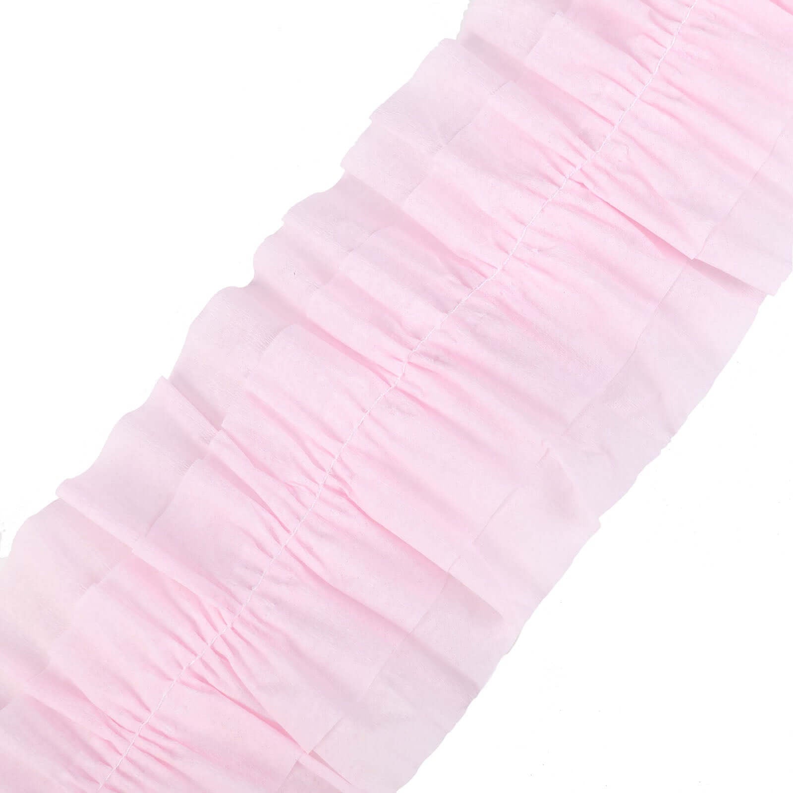 3 Pack 28ft Blush Ruffled Paper Streamer Rolls, Crepe Tissue Party Decorations - Linen Luxes