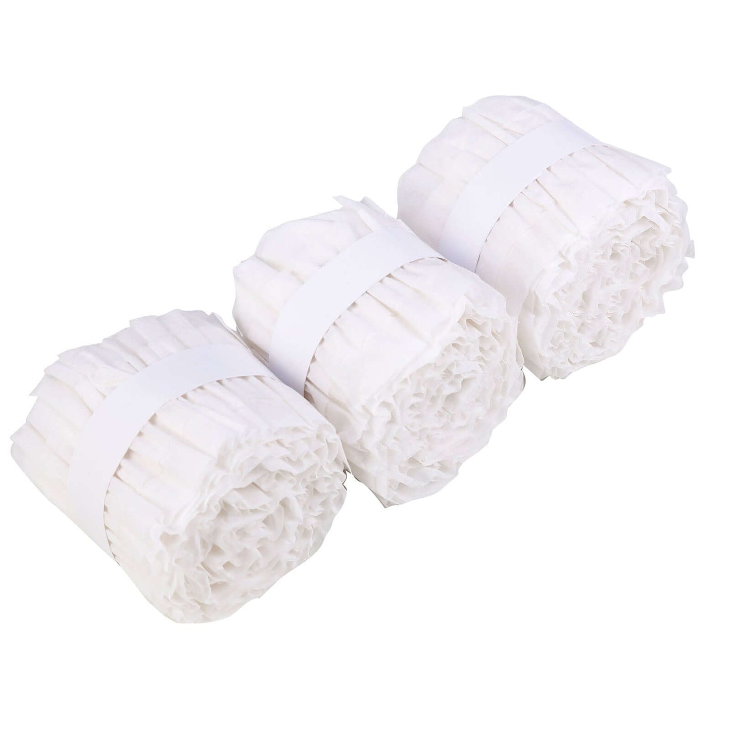 3 Pack 28ft White Ruffled Paper Streamer Rolls, Crepe Tissue Party Decorations - Linen Luxes