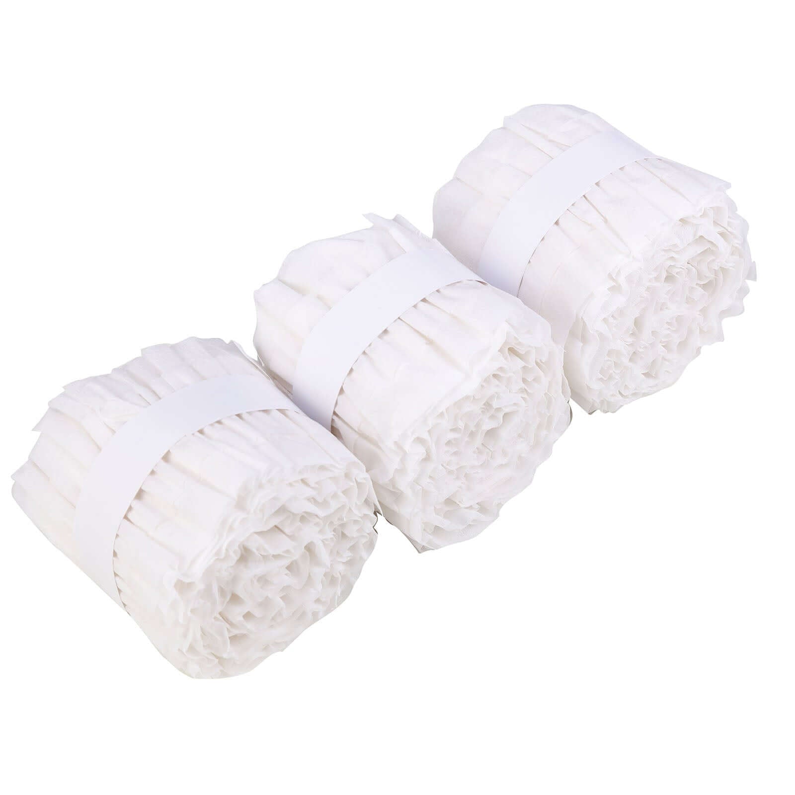 3 Pack 28ft White Ruffled Paper Streamer Rolls, Crepe Tissue Party Decorations - Linen Luxes