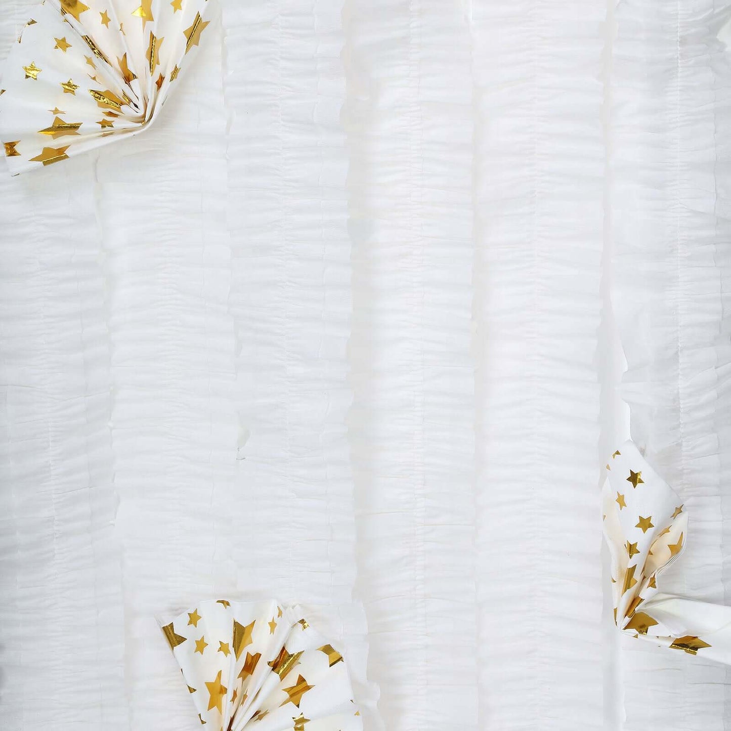 3 Pack 28ft White Ruffled Paper Streamer Rolls, Crepe Tissue Party Decorations - Linen Luxes