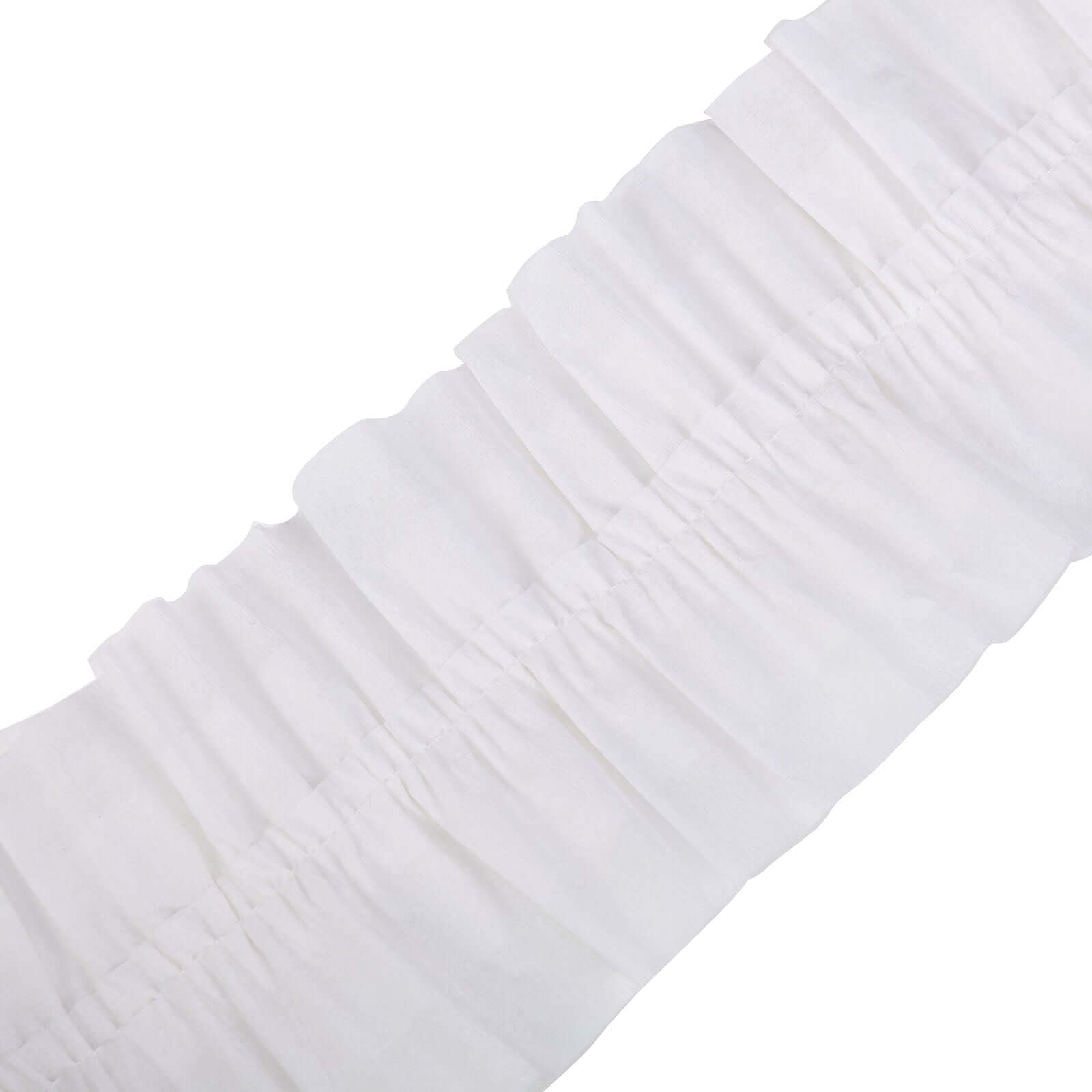 3 Pack 28ft White Ruffled Paper Streamer Rolls, Crepe Tissue Party Decorations - Linen Luxes