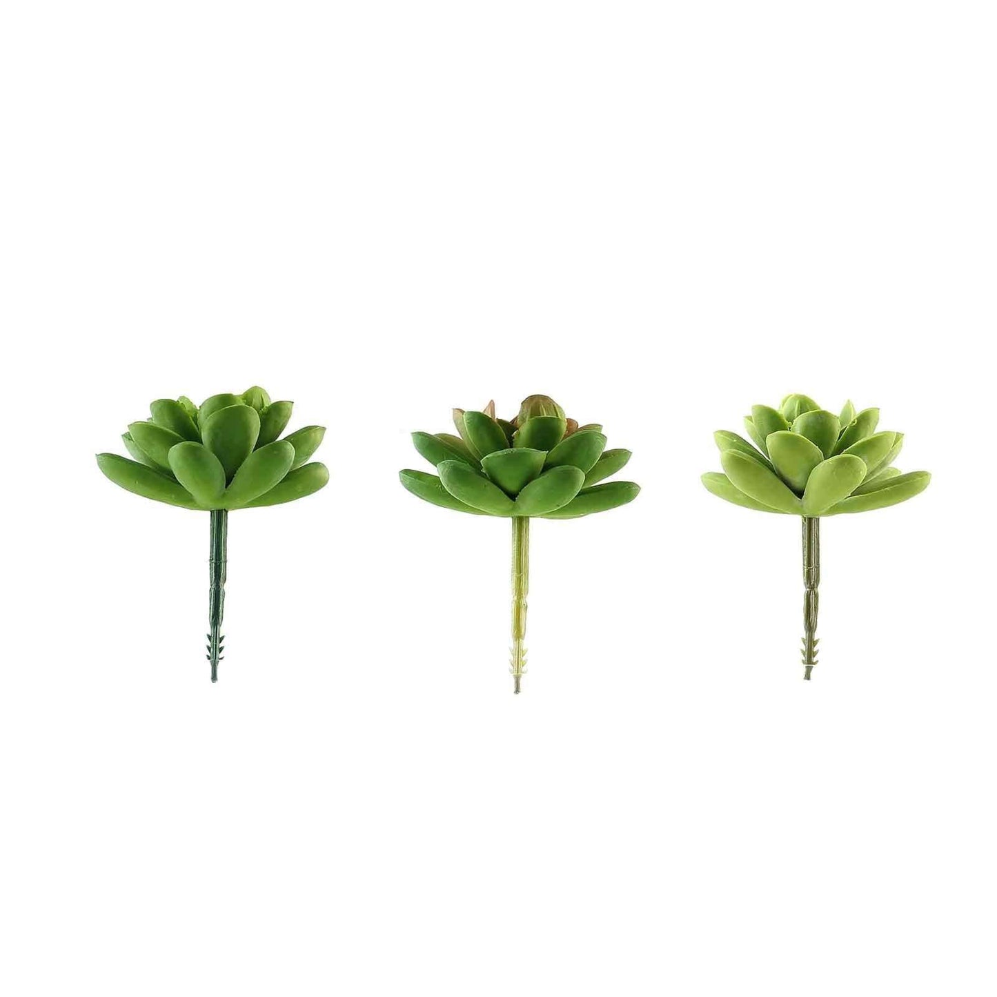 3 Pack 3" Artificial PVC Roundleaf Echeveria Stem Succulent Plants - Linen Luxes