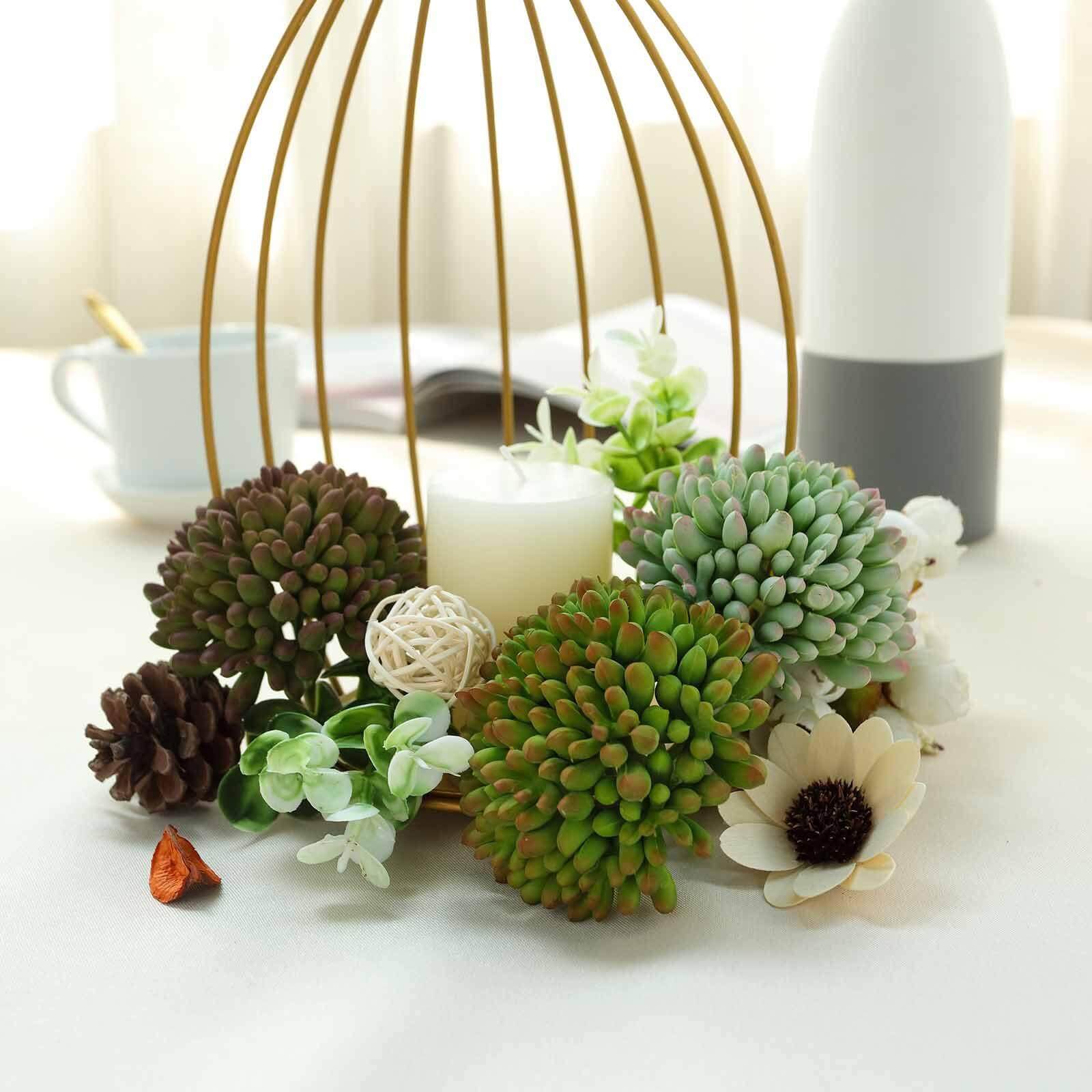 3 Pack 4" Artificial PVC Mini Jelly Bean Decorative Succulent Plants - Linen Luxes