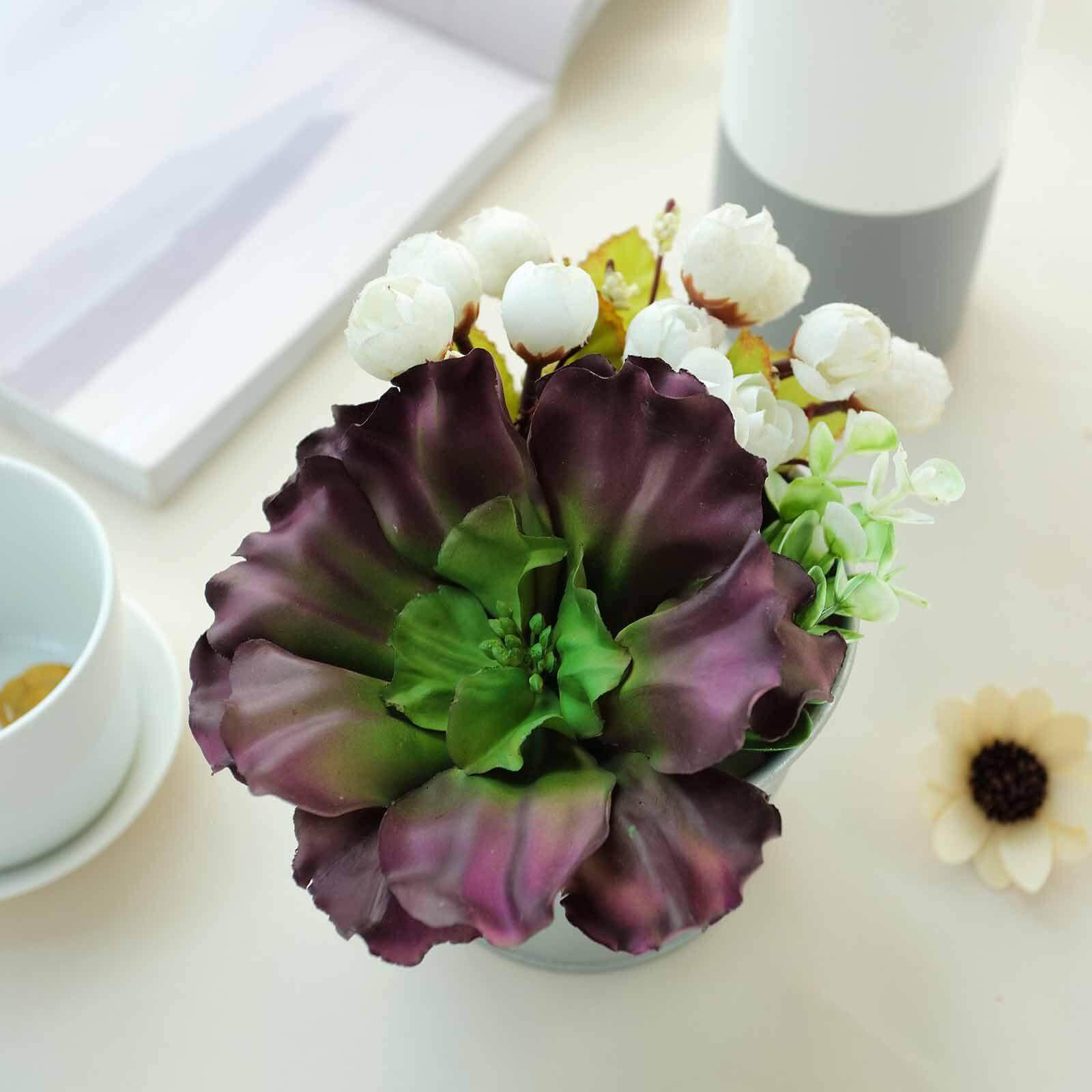 3 Pack 6" Artificial PVC Wavy Kalanchoe Decorative Succulent Plants - Linen Luxes