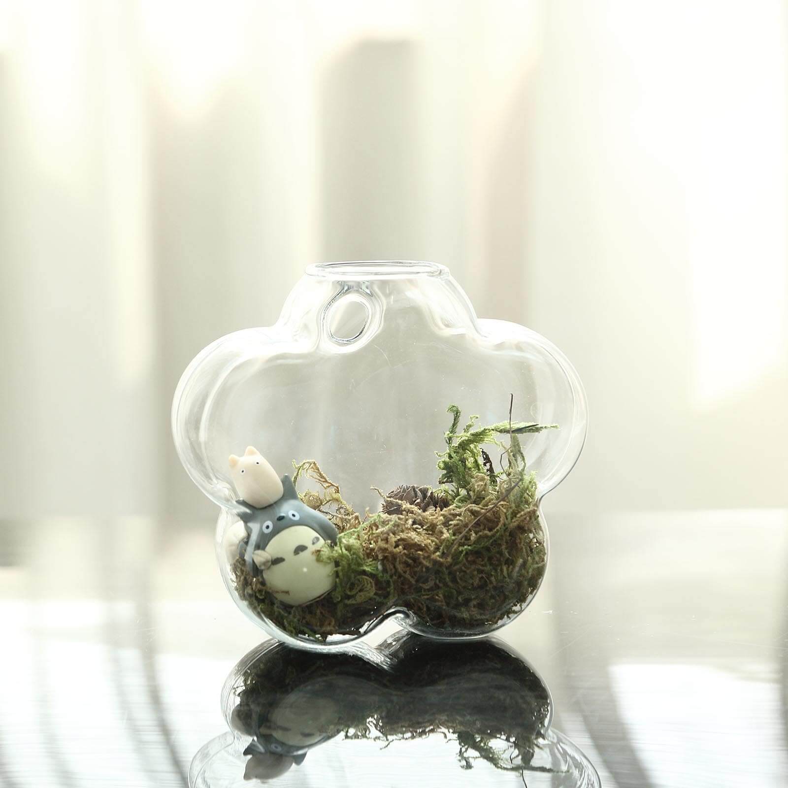 3 - Pack Glass Wall Vase Hanging Flower Shaped Design Indoor Planters - Modern Wall Mounted Terrariums for Living Spaces - Linen Luxes