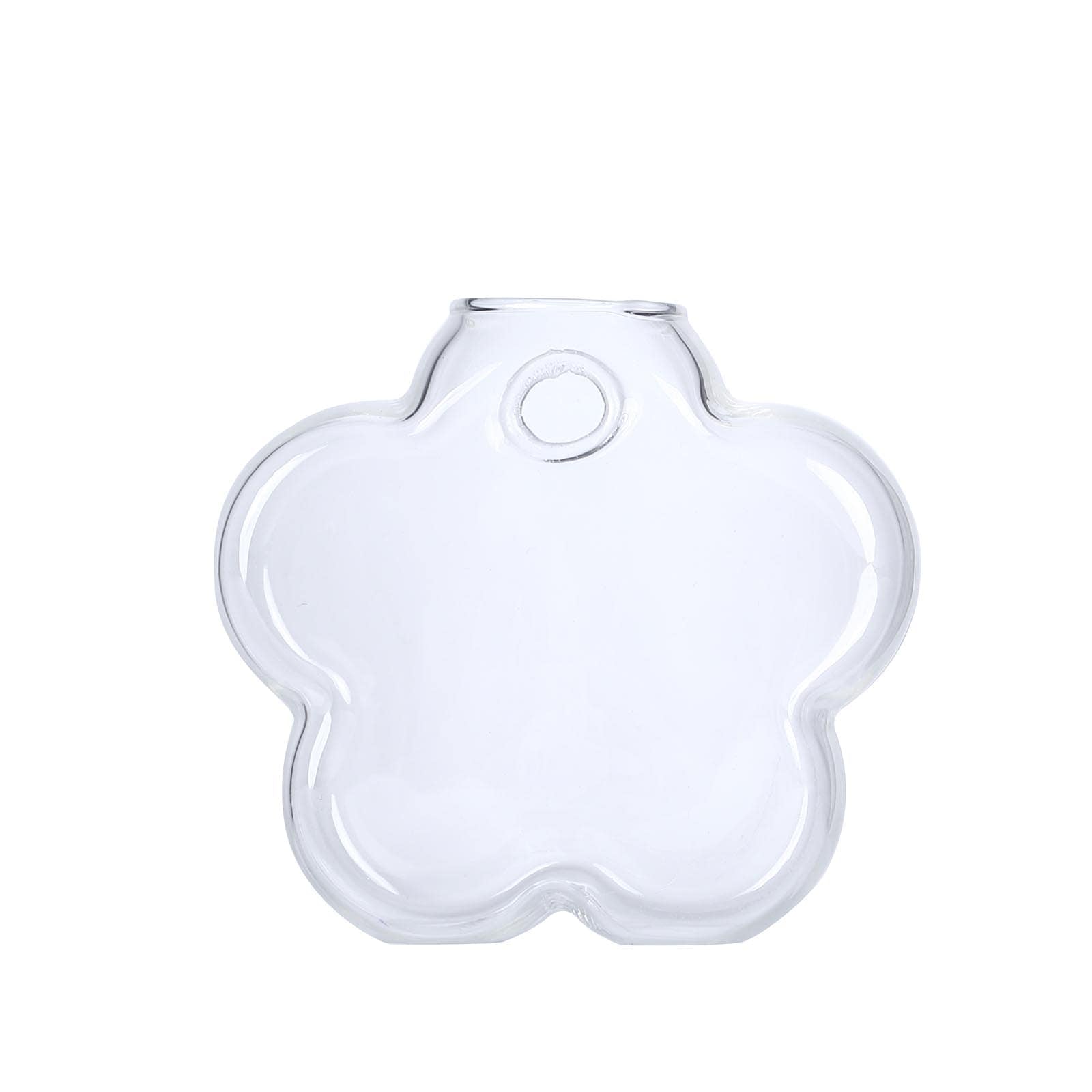 3 - Pack Glass Wall Vase Hanging Flower Shaped Design Indoor Planters - Modern Wall Mounted Terrariums for Living Spaces - Linen Luxes