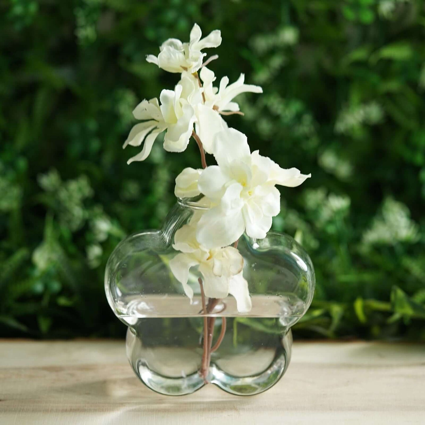 3 - Pack Glass Wall Vase Hanging Flower Shaped Design Indoor Planters - Modern Wall Mounted Terrariums for Living Spaces - Linen Luxes