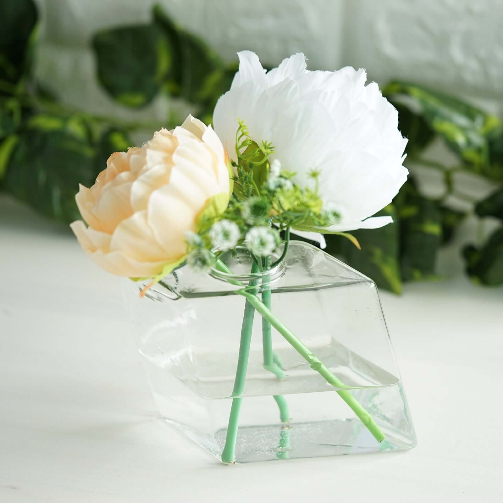 3 - Pack Glass Wall Vase Hanging Rhombus Design Indoor Planters - Modern Wall Mounted Terrariums for Living Spaces - Linen Luxes