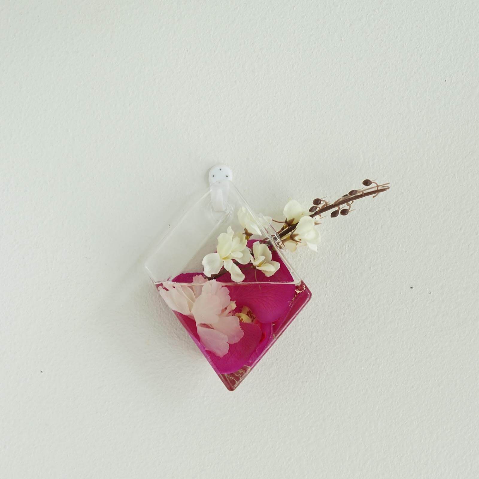 3 - Pack Glass Wall Vase Hanging Rhombus Design Indoor Planters - Modern Wall Mounted Terrariums for Living Spaces - Linen Luxes