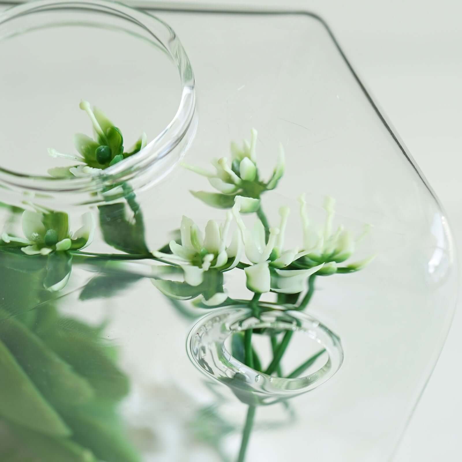 3 - Pack Glass Wall Vase Hanging Rhombus Design Indoor Planters - Modern Wall Mounted Terrariums for Living Spaces - Linen Luxes