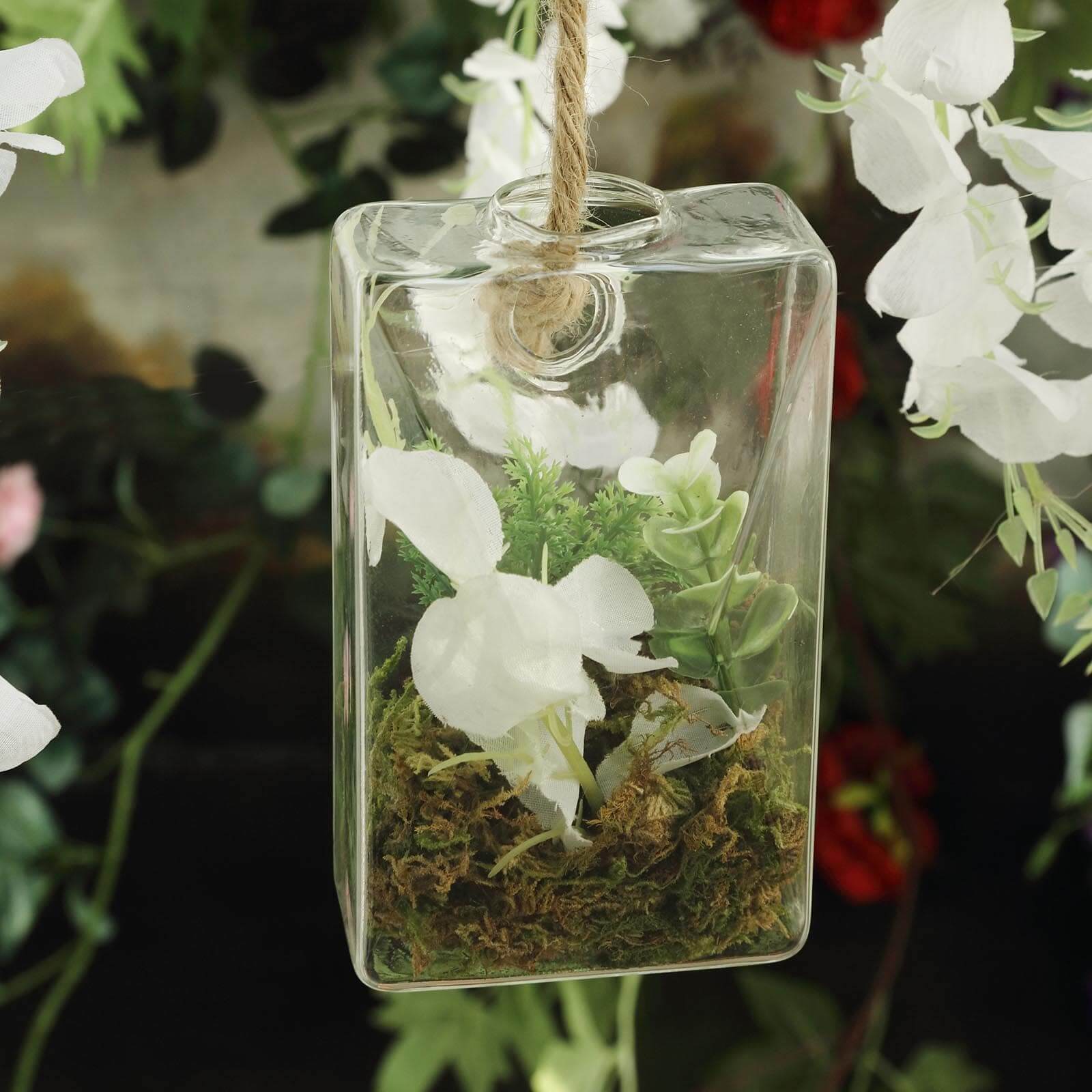 3 - Pack Glass Wall Vase Hanging Trapezoid Design Indoor Planters - Modern Wall Mounted Terrariums for Living Spaces - Linen Luxes