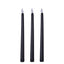 3 - Pack LED Decorative Lighting Warm Flickering Black - Flameless Taper Candles 11" - Linen Luxes