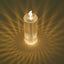 3-Pack LED Flameless Candle Lamps Diamond Acrylic Design Clear Warm White - Battery Operated Pillars 6"