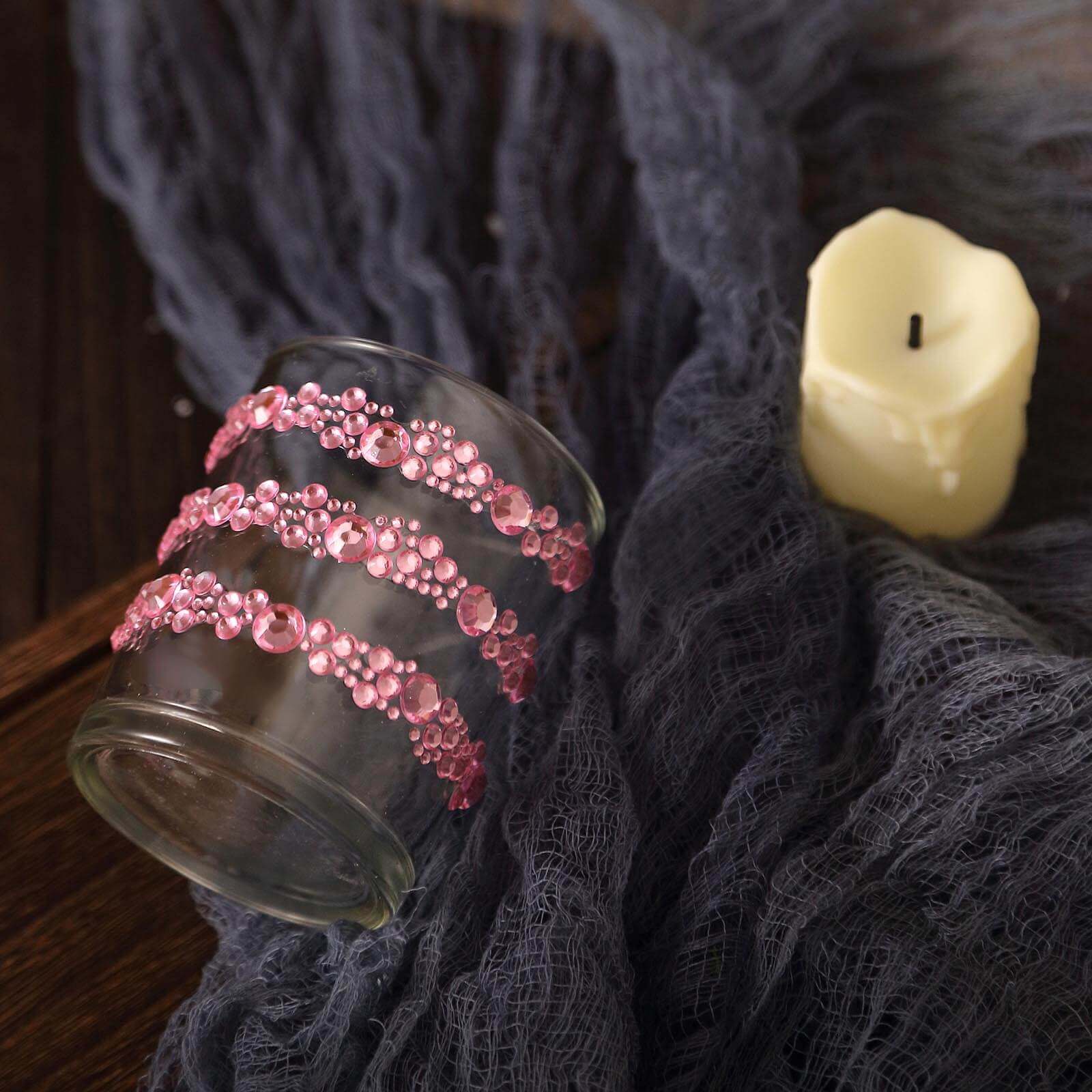 3 Pack Red Heptagon Self Adhesive Rhinestone Gem Craft Stickers - Linen Luxes