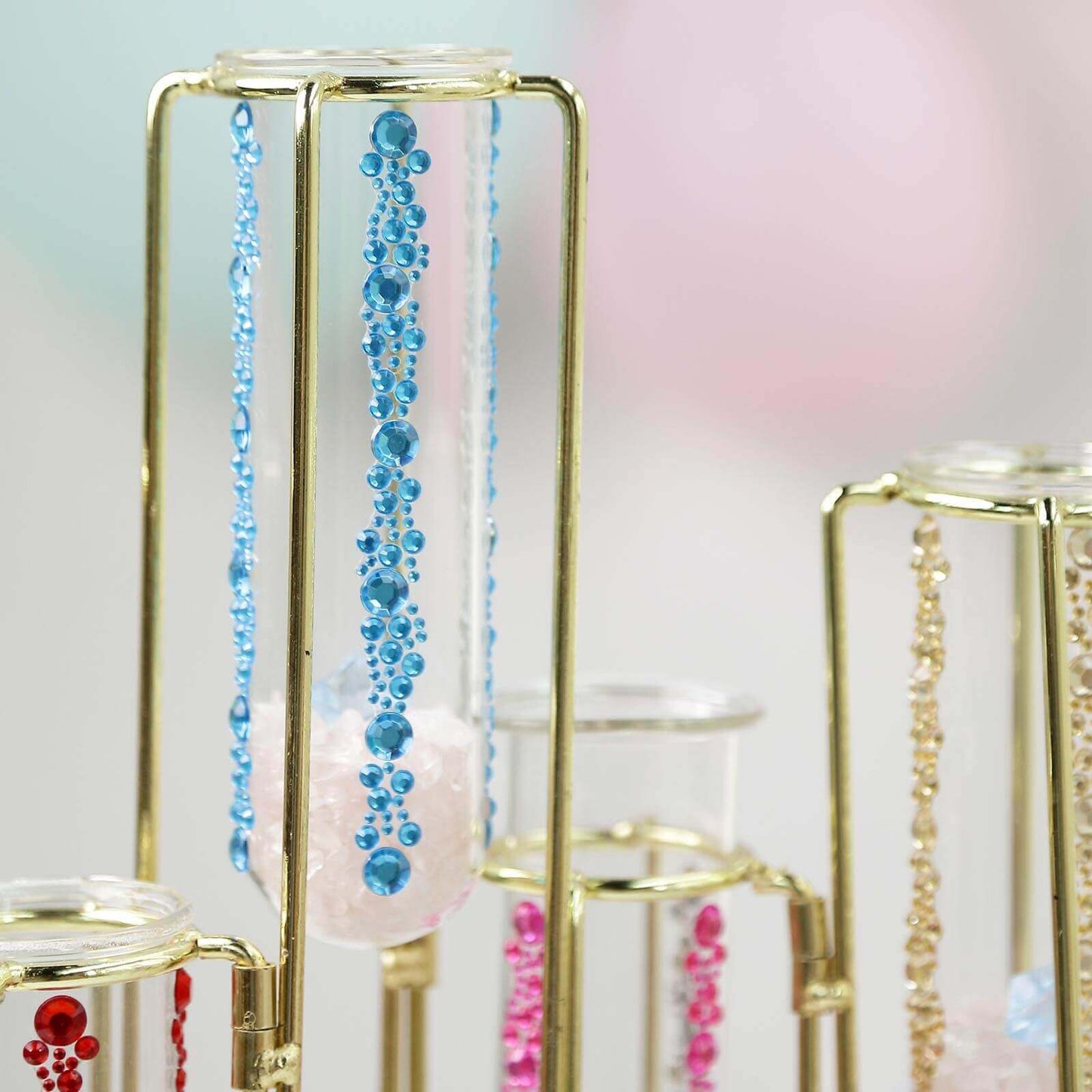 3 Pack Red Heptagon Self Adhesive Rhinestone Gem Craft Stickers - Linen Luxes