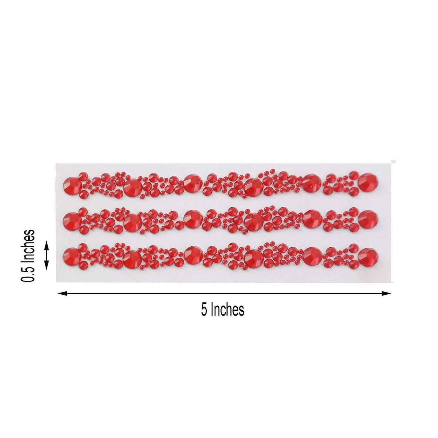 3 Pack Red Heptagon Self Adhesive Rhinestone Gem Craft Stickers - Linen Luxes