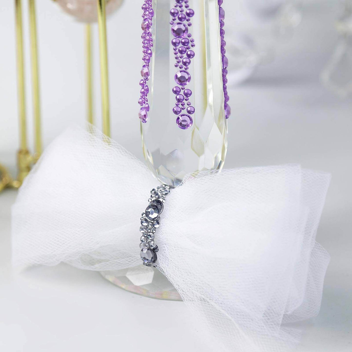 3 Pack Red Heptagon Self Adhesive Rhinestone Gem Craft Stickers - Linen Luxes