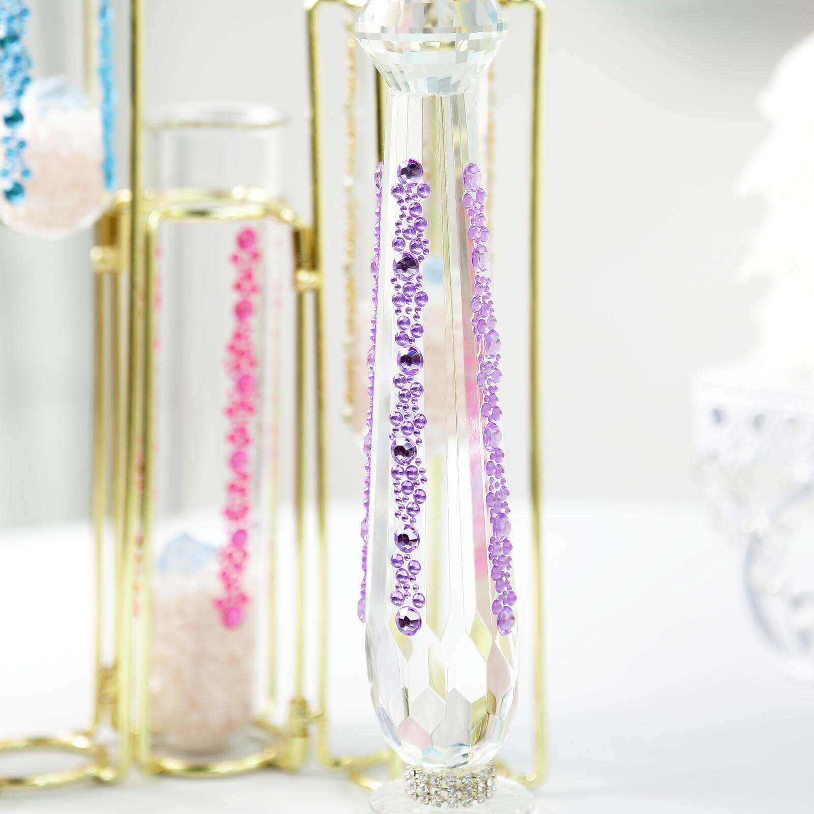 3 Pack Red Heptagon Self Adhesive Rhinestone Gem Craft Stickers - Linen Luxes