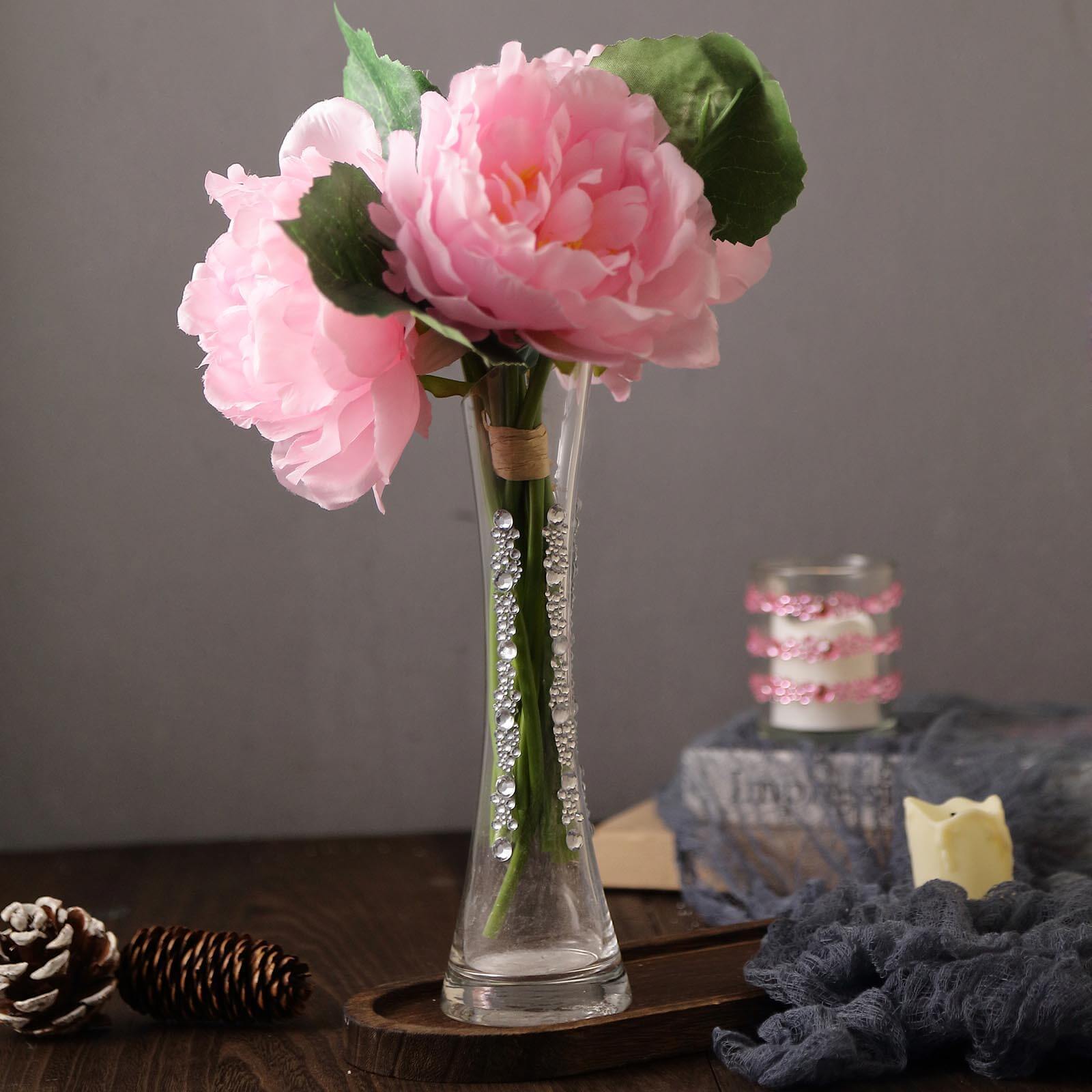 3 Pack Red Heptagon Self Adhesive Rhinestone Gem Craft Stickers - Linen Luxes