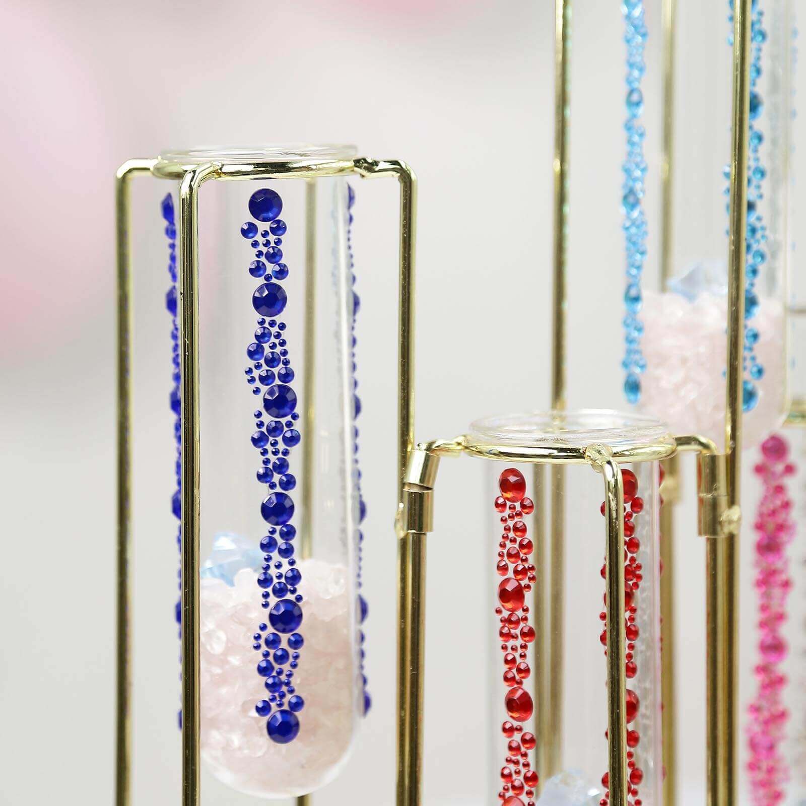 3 Pack Red Heptagon Self Adhesive Rhinestone Gem Craft Stickers - Linen Luxes