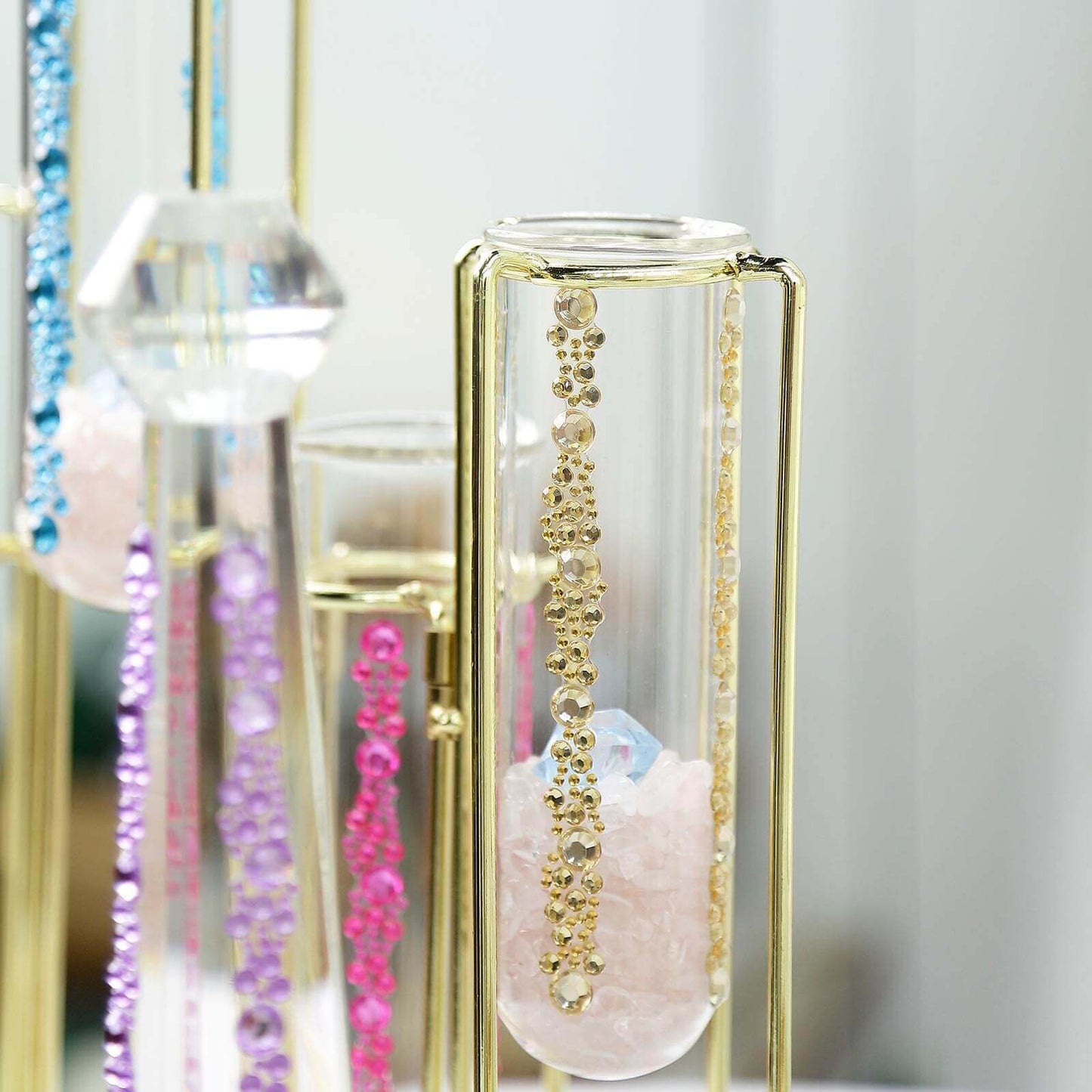 3 Pack Red Heptagon Self Adhesive Rhinestone Gem Craft Stickers - Linen Luxes