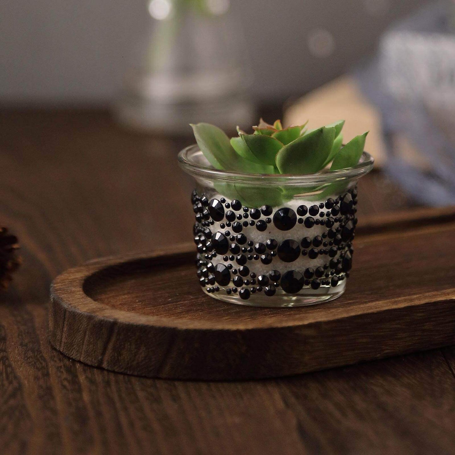 3 Pack Red Heptagon Self Adhesive Rhinestone Gem Craft Stickers - Linen Luxes