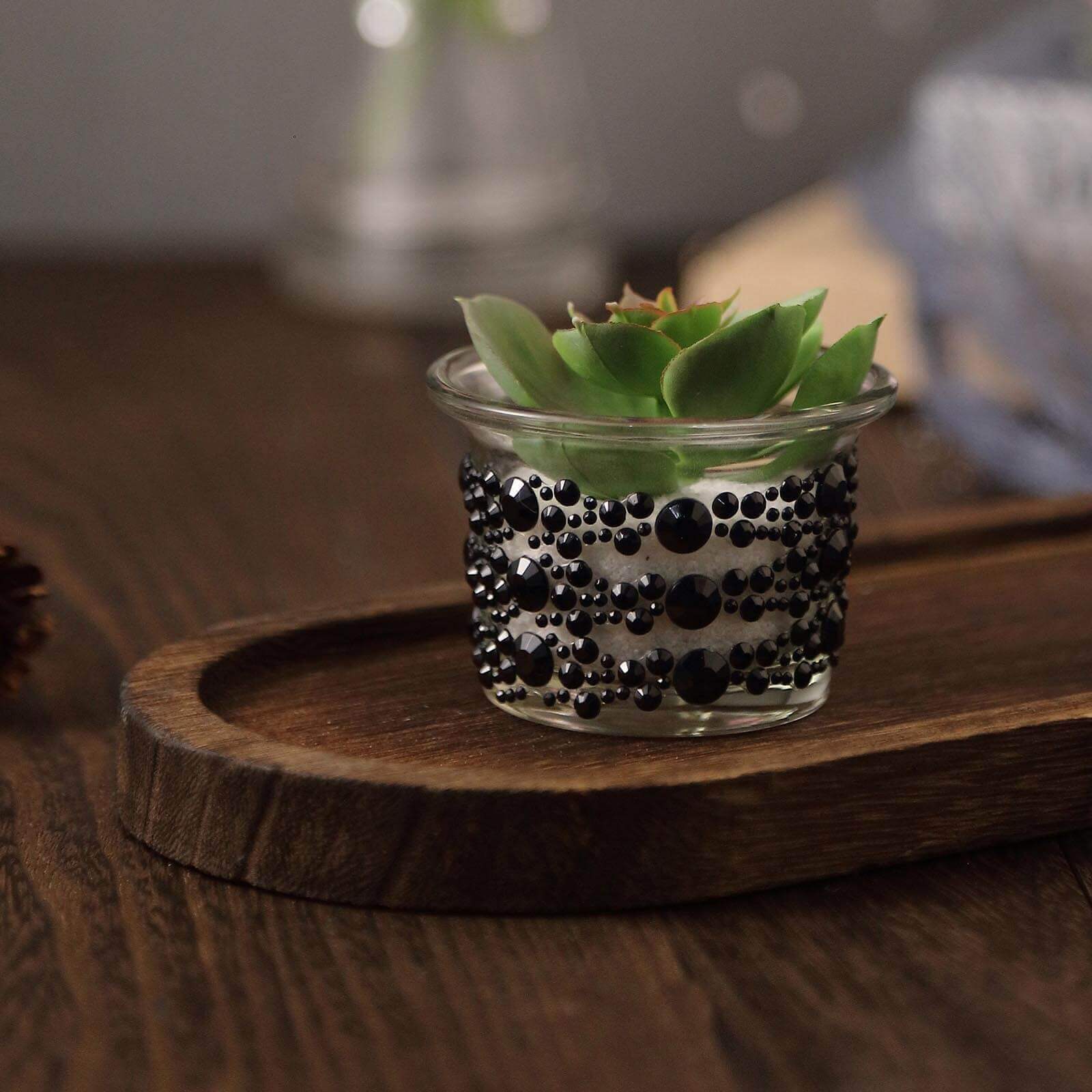 3 Pack Red Heptagon Self Adhesive Rhinestone Gem Craft Stickers - Linen Luxes