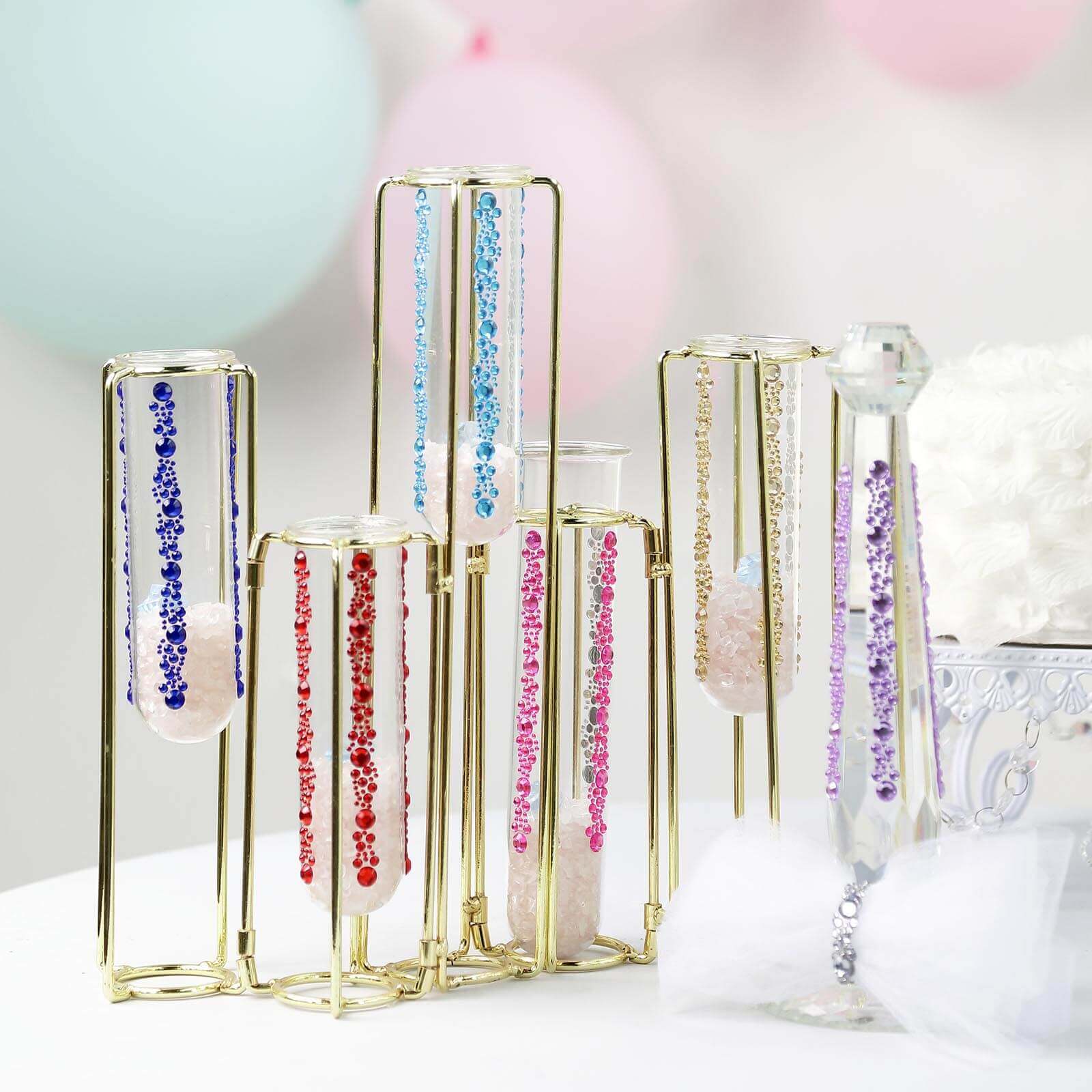 3 Pack Red Heptagon Self Adhesive Rhinestone Gem Craft Stickers - Linen Luxes