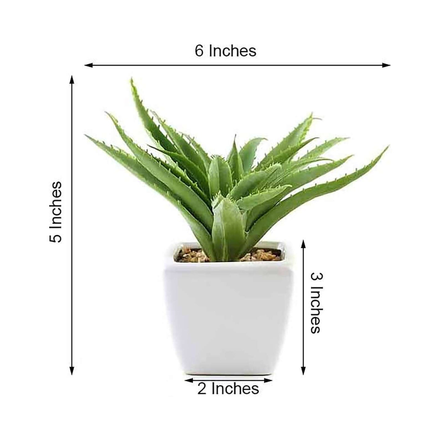 3 - Pack Spotted Aloe Vera Artificial Succulents in Ceramic Pot - Lifelike Decorative Faux Plants for Home Office & Event Design 5" - Linen Luxes
