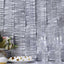 3 Rolls 28ft Silver Ruffled Tissue Paper Party Streamers, Crepe Paper Backdrop Decorations - Linen Luxes