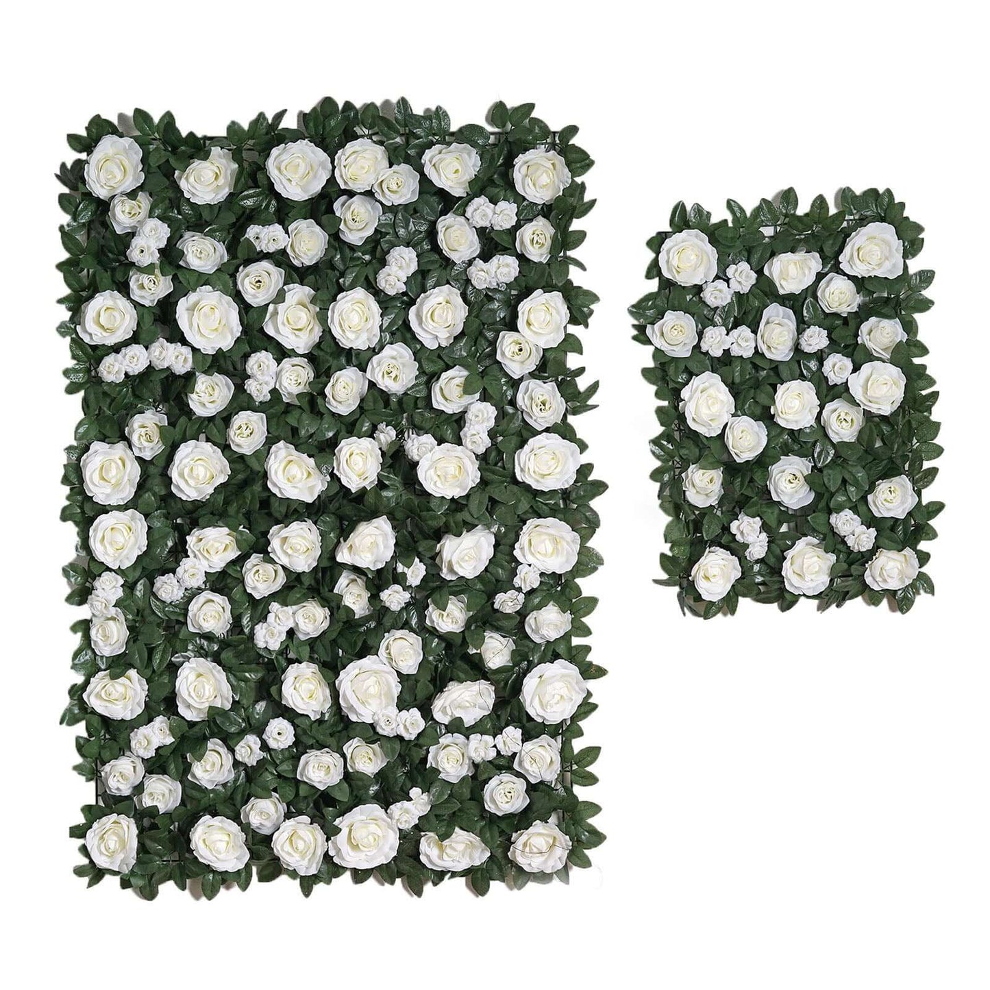 3 Sq ft. Easy - Install White Silk Rose Flower Mat Wall Panel Backdrop - Linen Luxes
