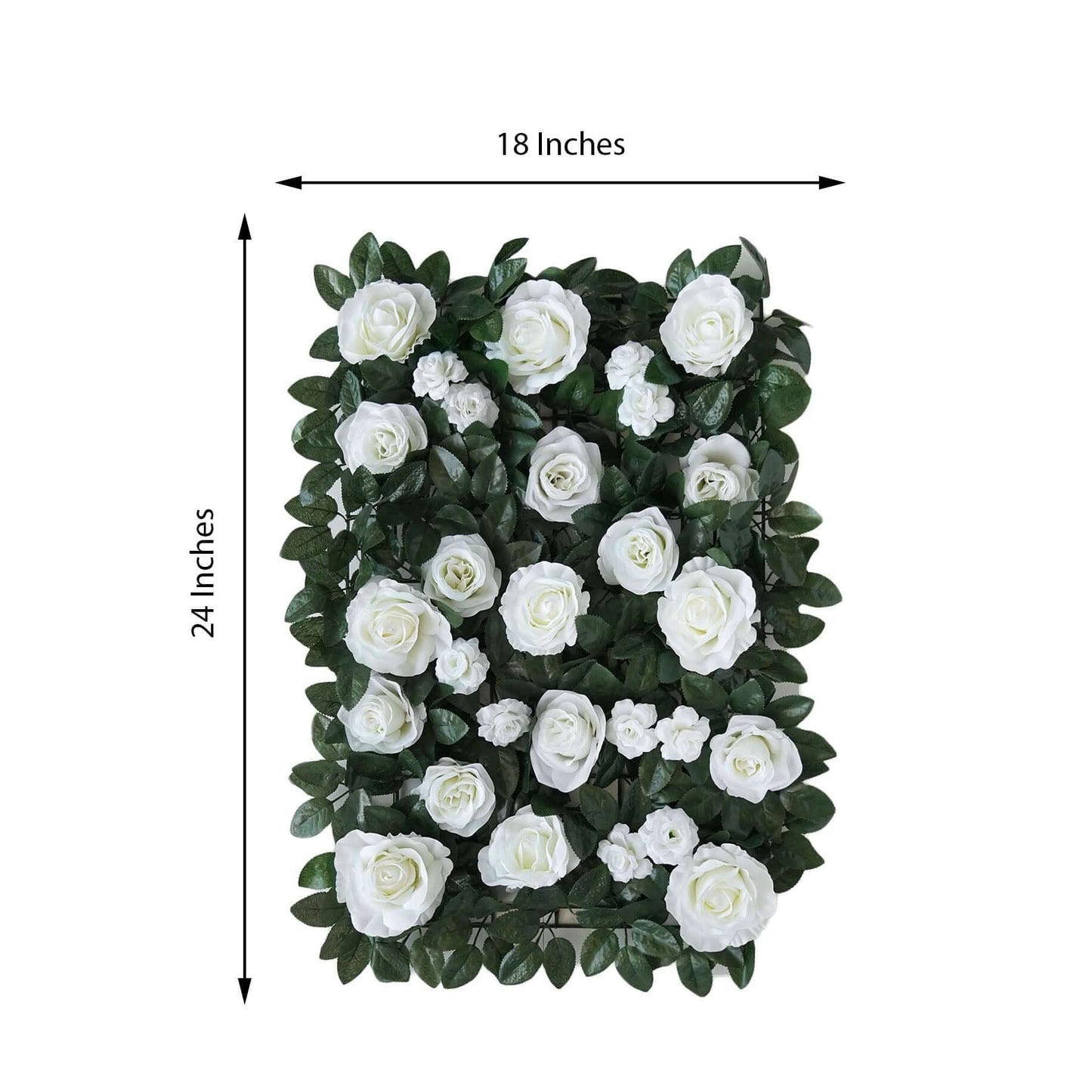 3 Sq ft. Easy - Install White Silk Rose Flower Mat Wall Panel Backdrop - Linen Luxes