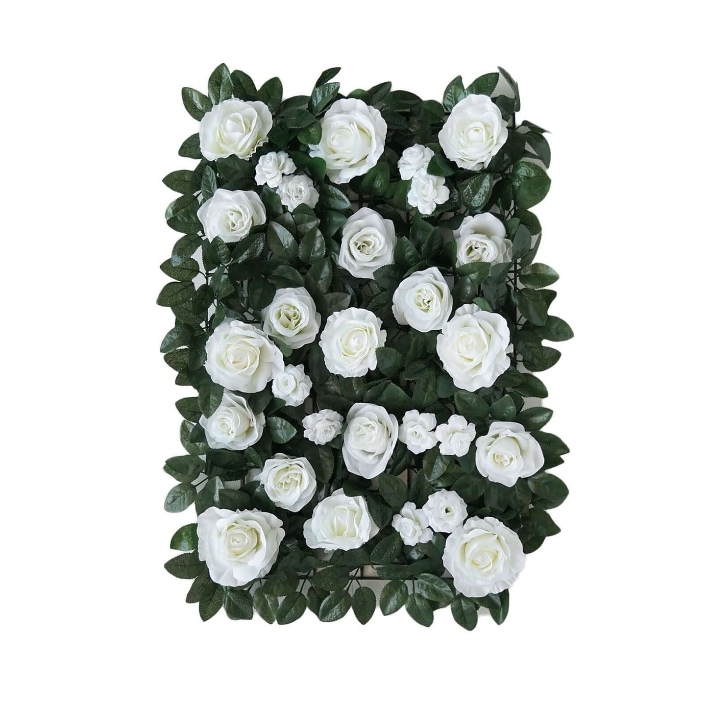 3 Sq ft. Easy - Install White Silk Rose Flower Mat Wall Panel Backdrop - Linen Luxes