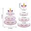 3 - Tier Cardboard Cupcake Dessert Stand - Stable Treat Tower Display Holder for Unicorn Themed Girls Birthday Baby Shower Party Decor 15" - Linen Luxes