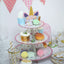 3 - Tier Cardboard Cupcake Dessert Stand - Stable Treat Tower Display Holder for Unicorn Themed Girls Birthday Baby Shower Party Decor 15" - Linen Luxes