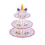3 - Tier Cardboard Cupcake Dessert Stand - Stable Treat Tower Display Holder for Unicorn Themed Girls Birthday Baby Shower Party Decor 15" - Linen Luxes