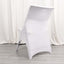Premium Stretch Spandex Chair Cover White for Folding Chairs - Stylish 3-Way Open Arch 160GSM Fitted Slipcover with Reinforced Foot Pockets