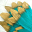 30 Pack Metallic Gold Dipped Turquoise Real Goose Feathers, Craft Feathers For Party Decoration - Linen Luxes