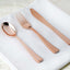 30 - Pack Plastic Utensil Set Metallic Rose Gold Classic Heavy Duty - Durable Disposable Silverware Set 7", 8" - Linen Luxes