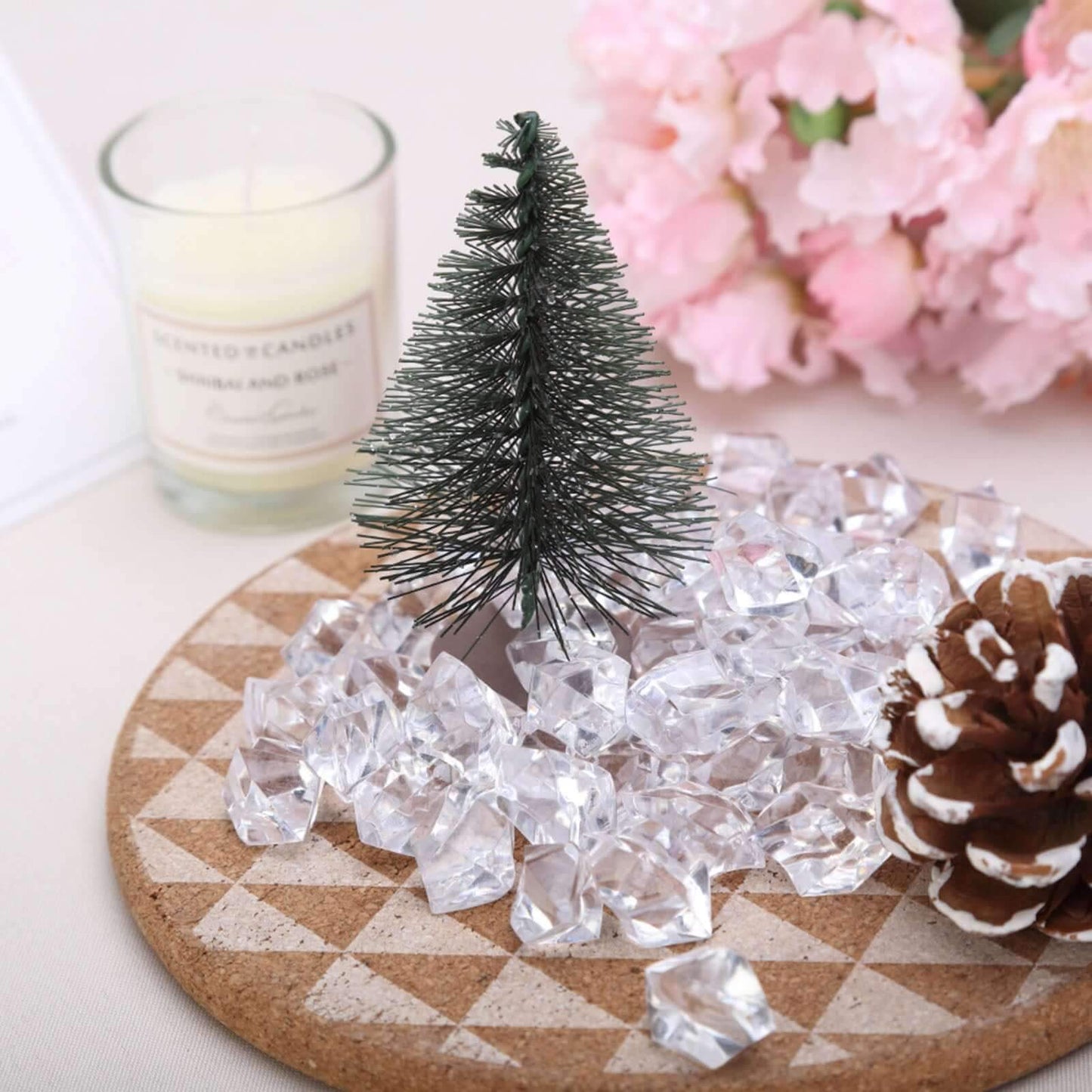 300 Pcs Acrylic Ice Bead Vase Fillers Large Clear - Stylish DIY Craft Crystals for Event Decor & Wedding Tables - Linen Luxes