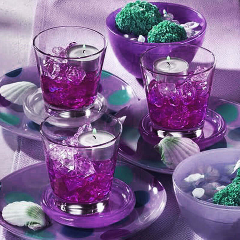 300 Pcs Acrylic Ice Bead Vase Fillers Large Lavender Lilac - Stylish DIY Craft Crystals for Event Decor & Wedding Tables - Linen Luxes