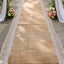 30ft Natural Jute Burlap Aisle Runner with White Floral Lace Borders - Linen Luxes