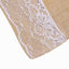 30ft Natural Jute Burlap Aisle Runner with White Floral Lace Borders - Linen Luxes