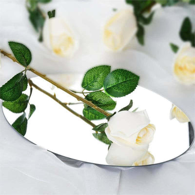 31" 24Pcs Cream Long Stem Artificial Silk Roses Flowers - Linen Luxes