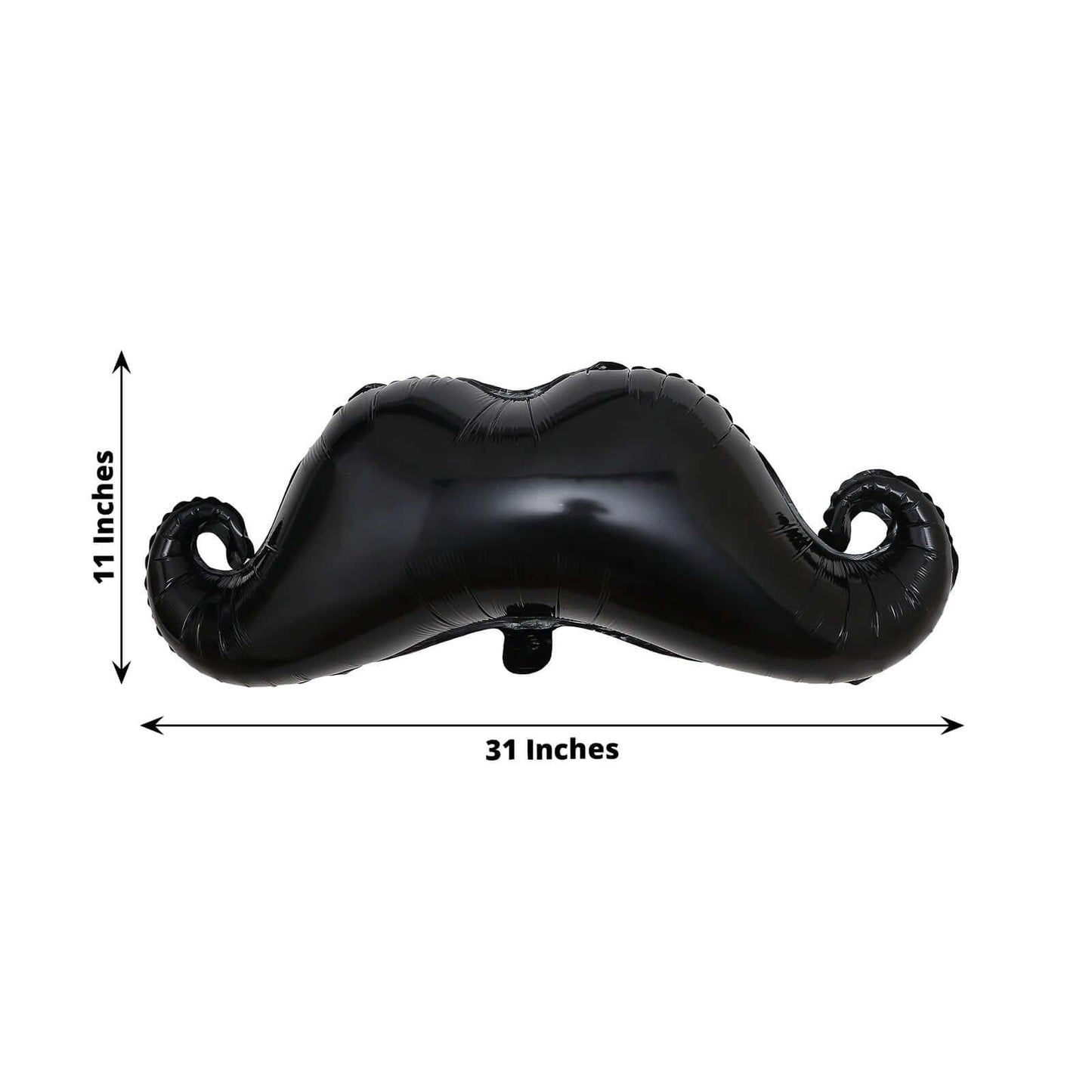 31" Black Mustache Shaped Mylar Balloon, Foil Party Balloons - Linen Luxes